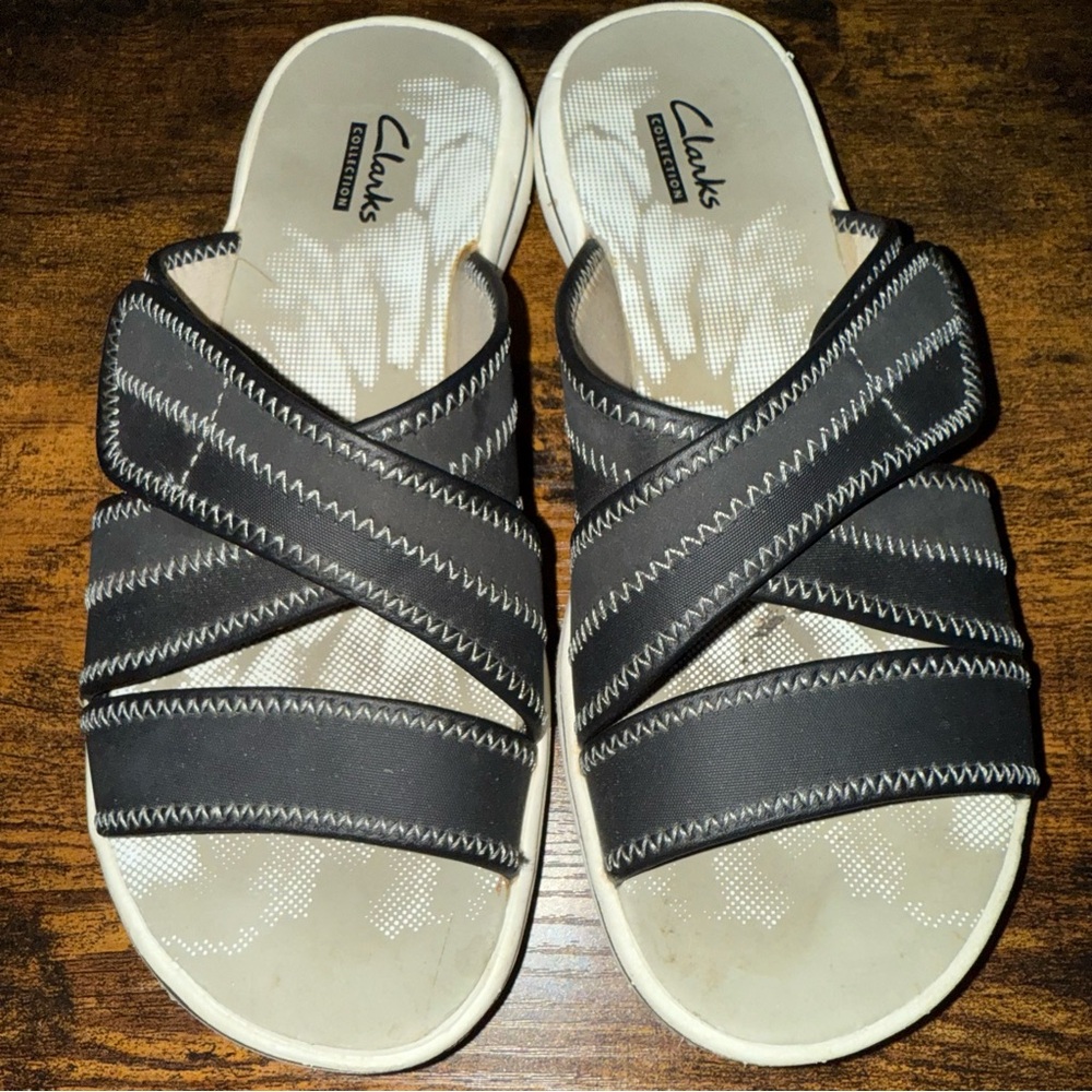 Clarks Women's Comfort Shoes Sandals Black Size 6 Brinkley ARNEY Adjustable USED